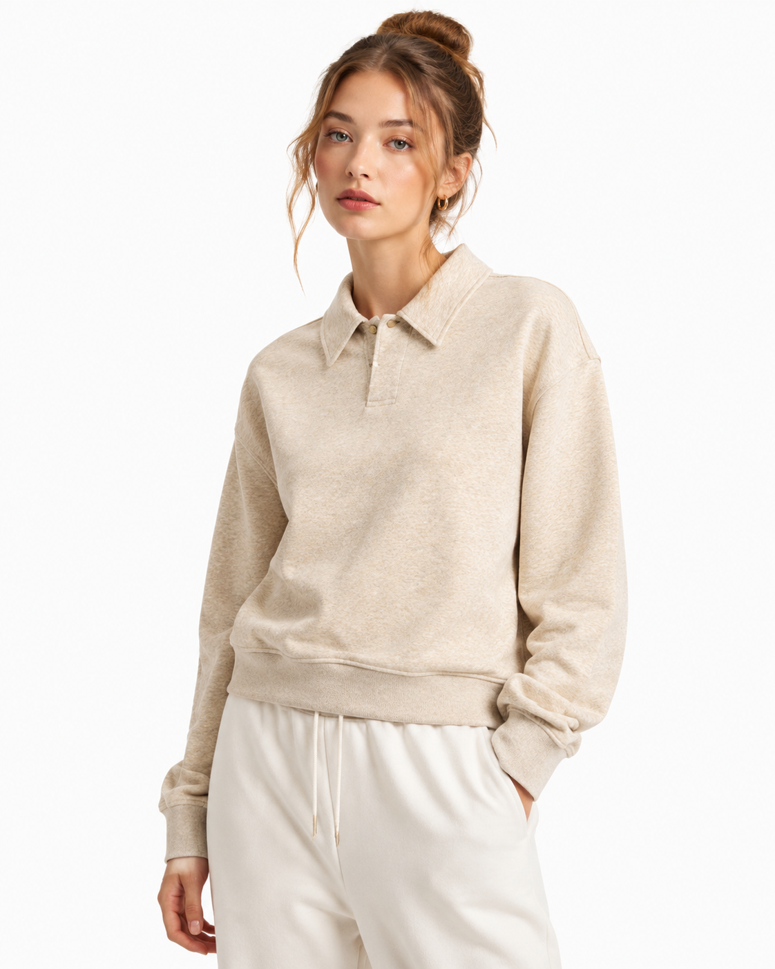 320g Casual polo sweatshirt