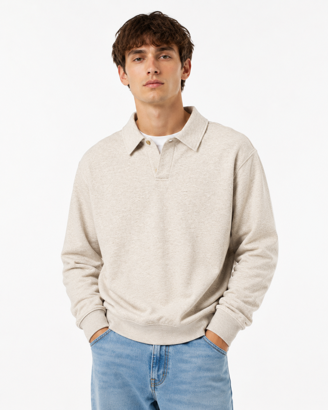 320g Casual polo sweatshirt