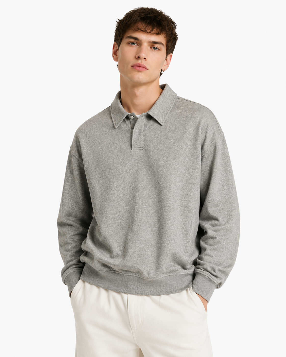 320g Casual polo sweatshirt