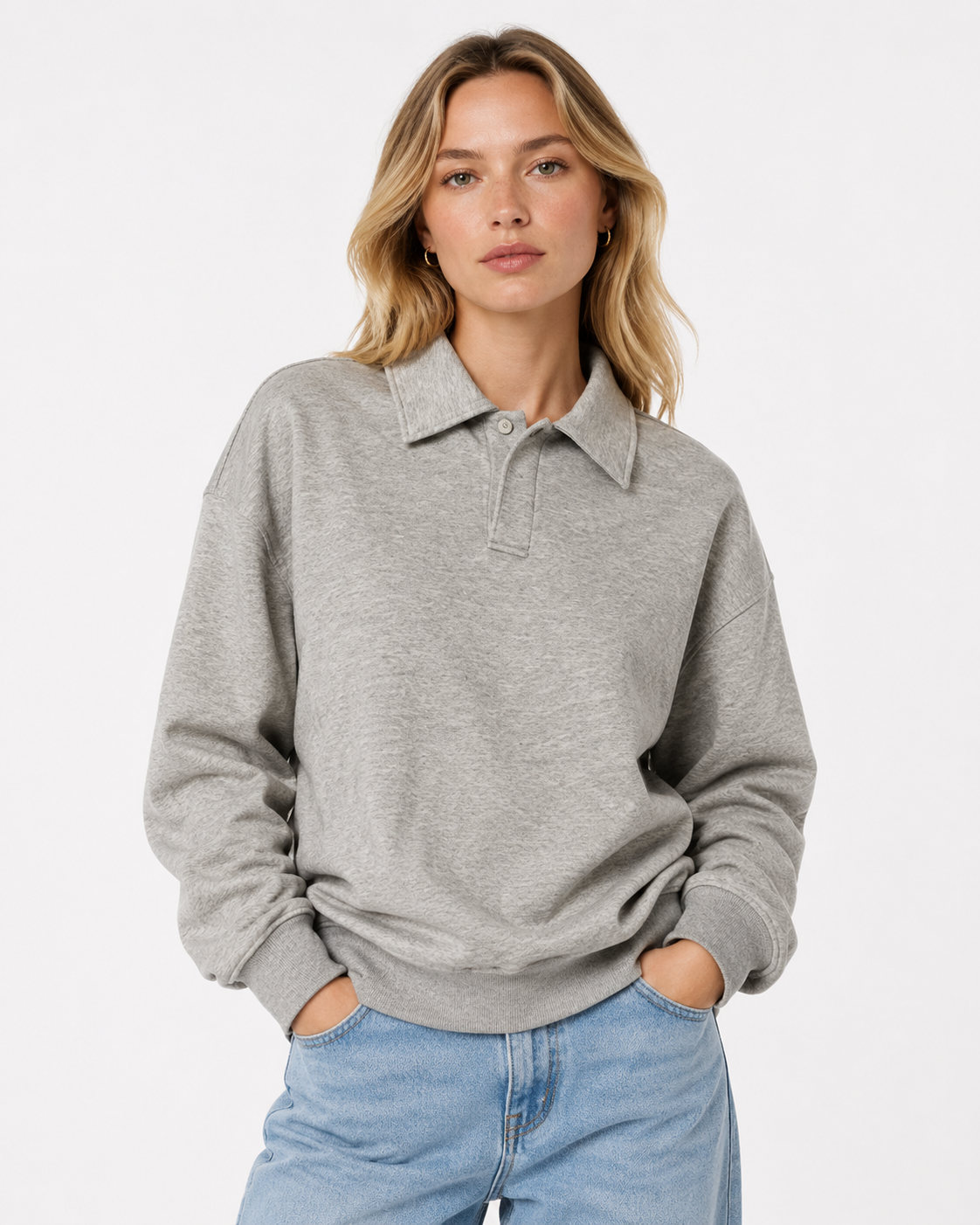 320g Casual polo sweatshirt