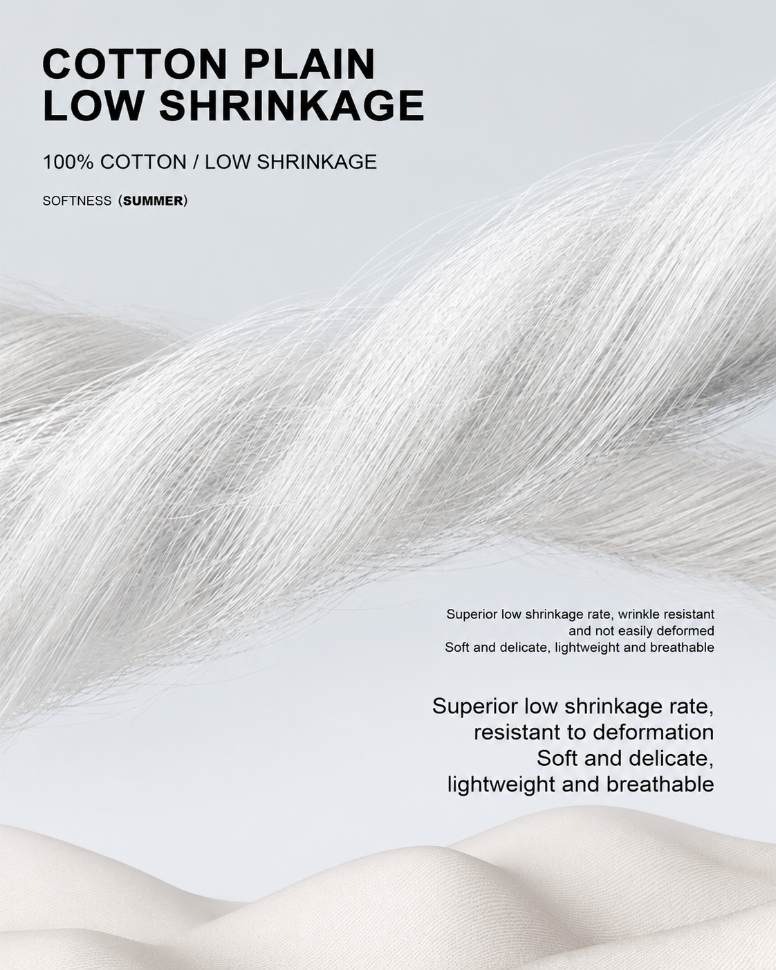 180g Lightweight, skin-friendly T-shirt
