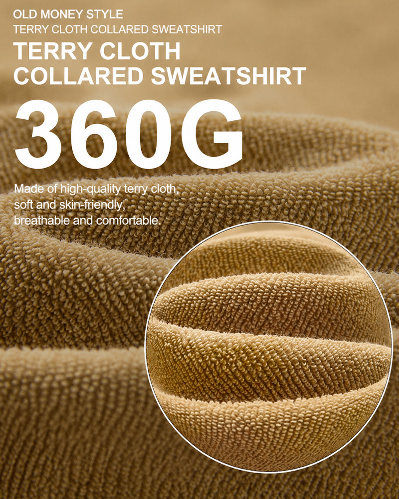 360g Retro-style collared sweatshirt