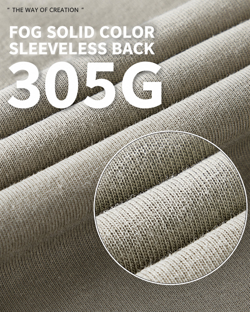 305g Solid-color wide-strap tank top