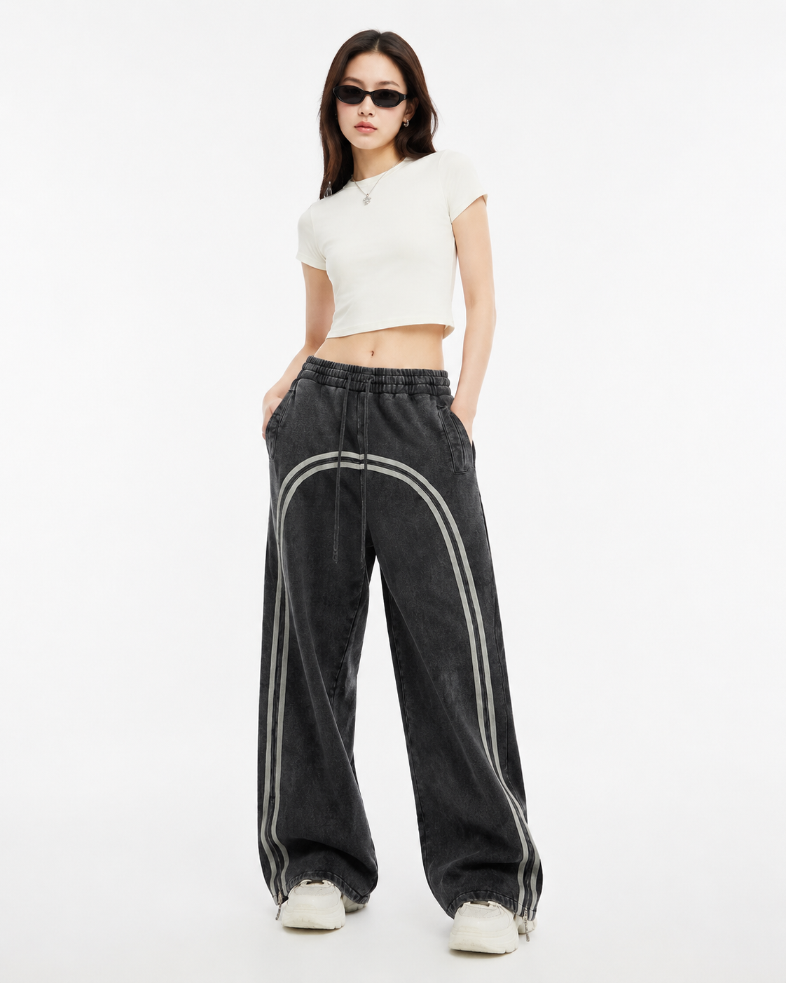380G Batik-print zip-up trousers