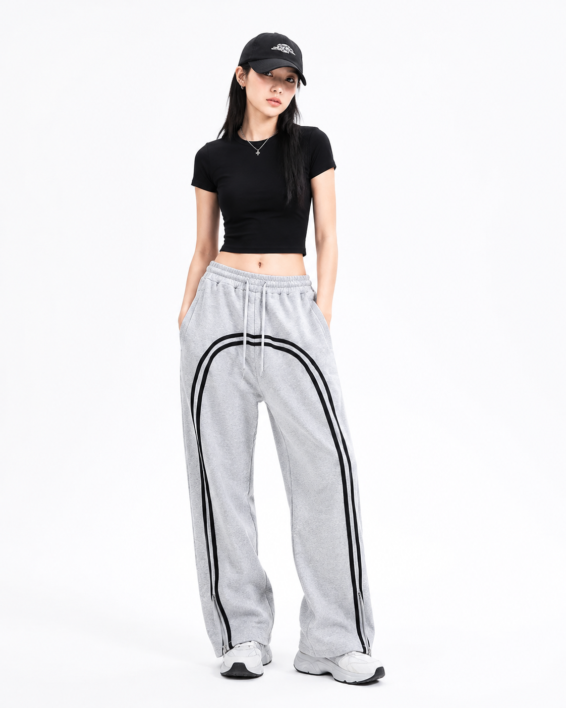 380G Batik-print zip-up trousers