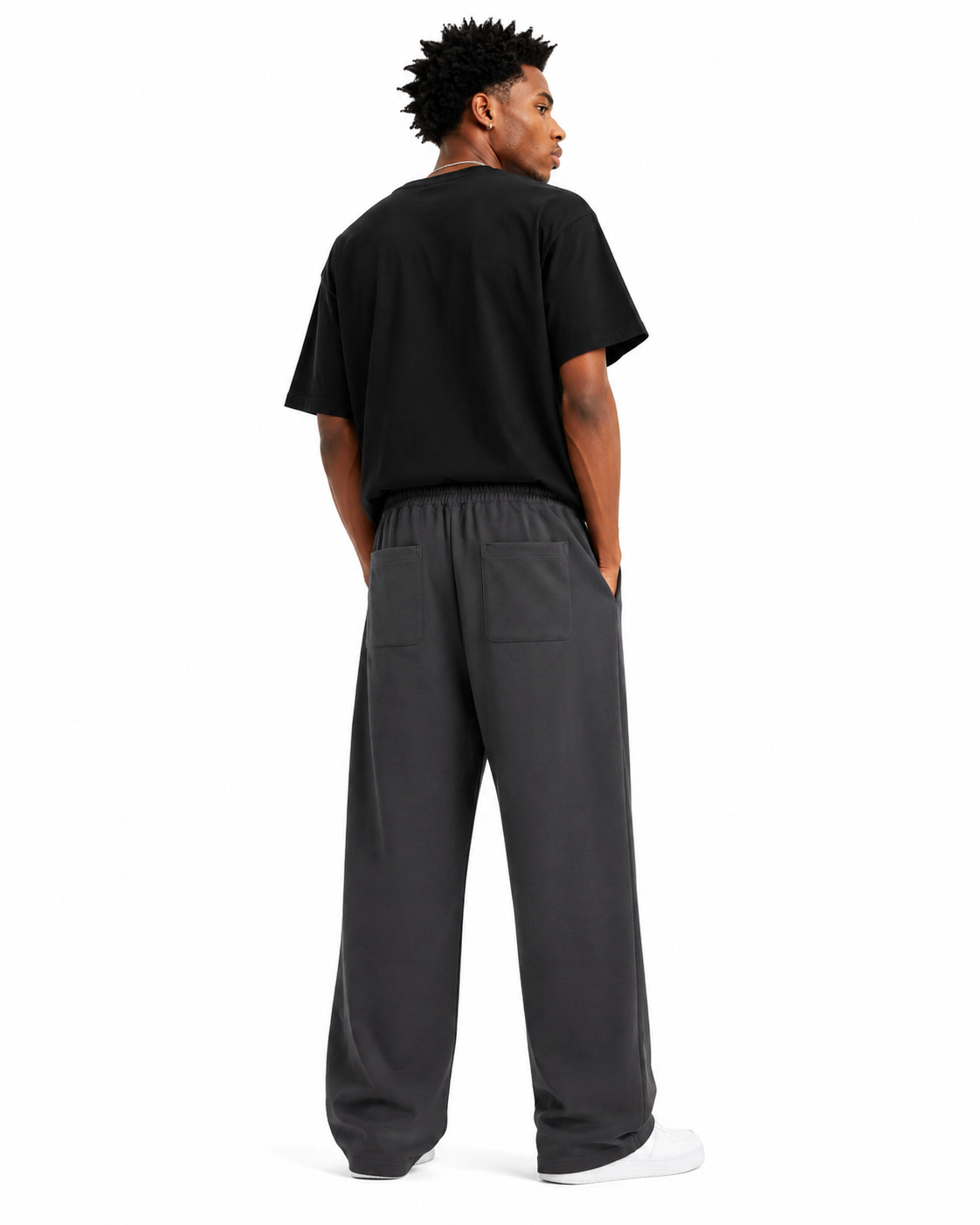 320g Wide-leg straight-cut trousers