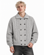 Double-breasted knit jacket