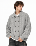 Double-breasted knit jacket