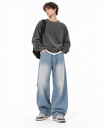 Loose-fit straight-leg trousers