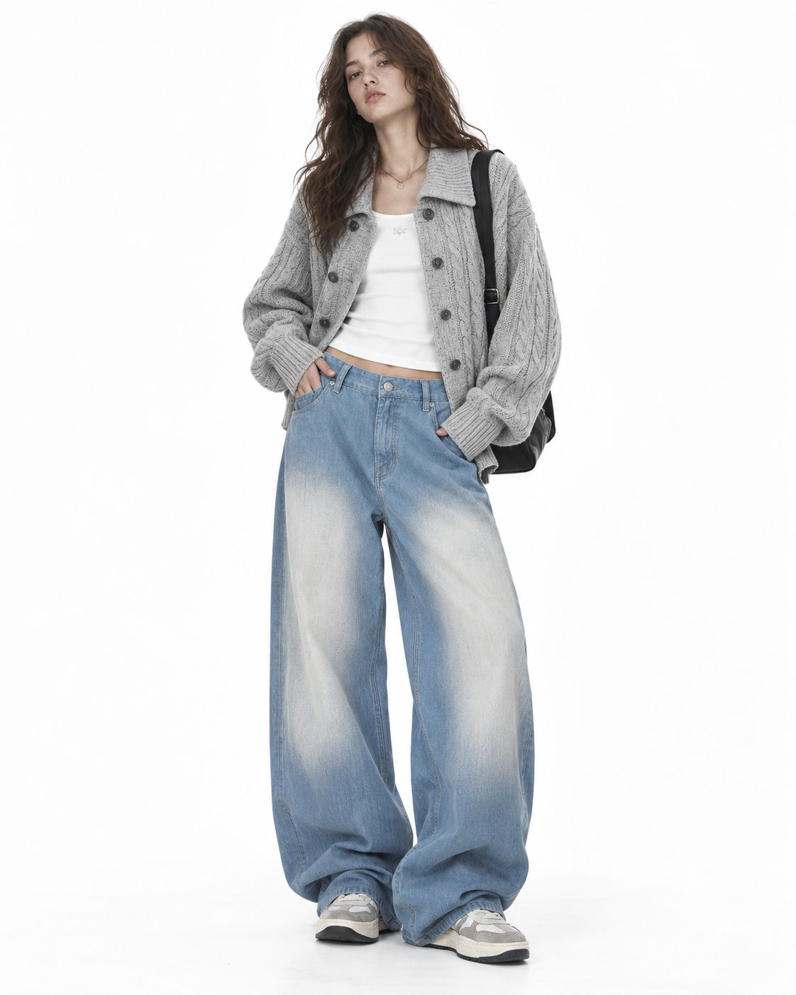 Loose-fit straight-leg trousers