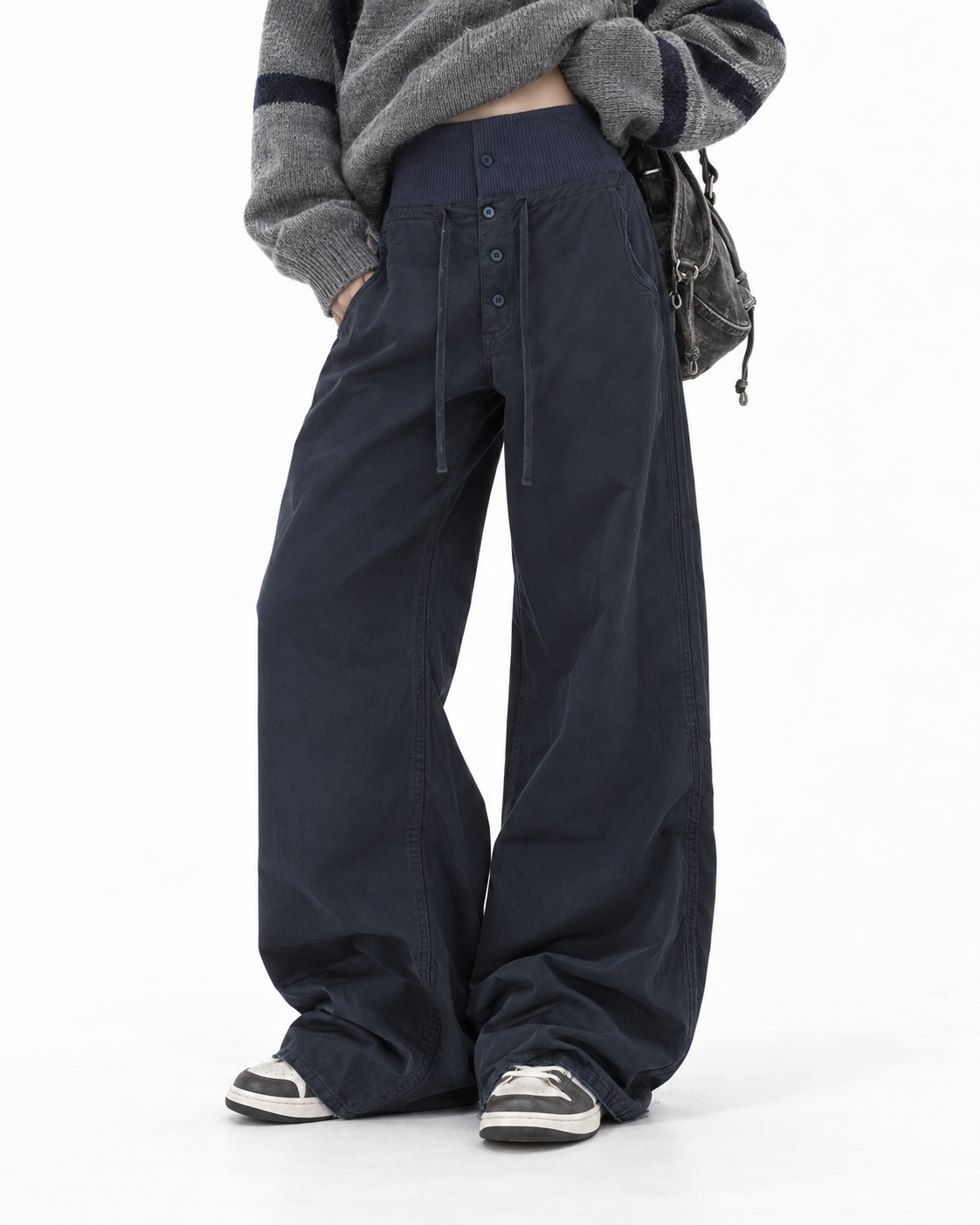 Color-block casual cargo pants