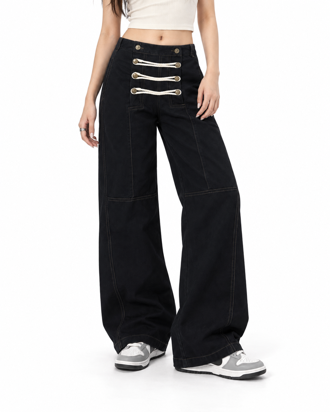Double-breasted casual trousers