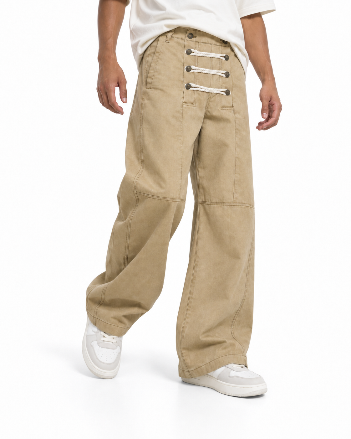 Double-breasted casual trousers