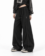 Versatile retro-style striped trousers