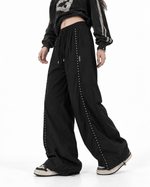 Versatile retro-style striped trousers