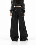 Versatile retro-style striped trousers