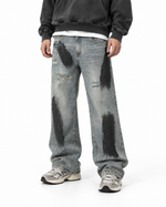 Paint-splatter wash jeans