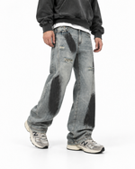 Paint-splatter wash jeans