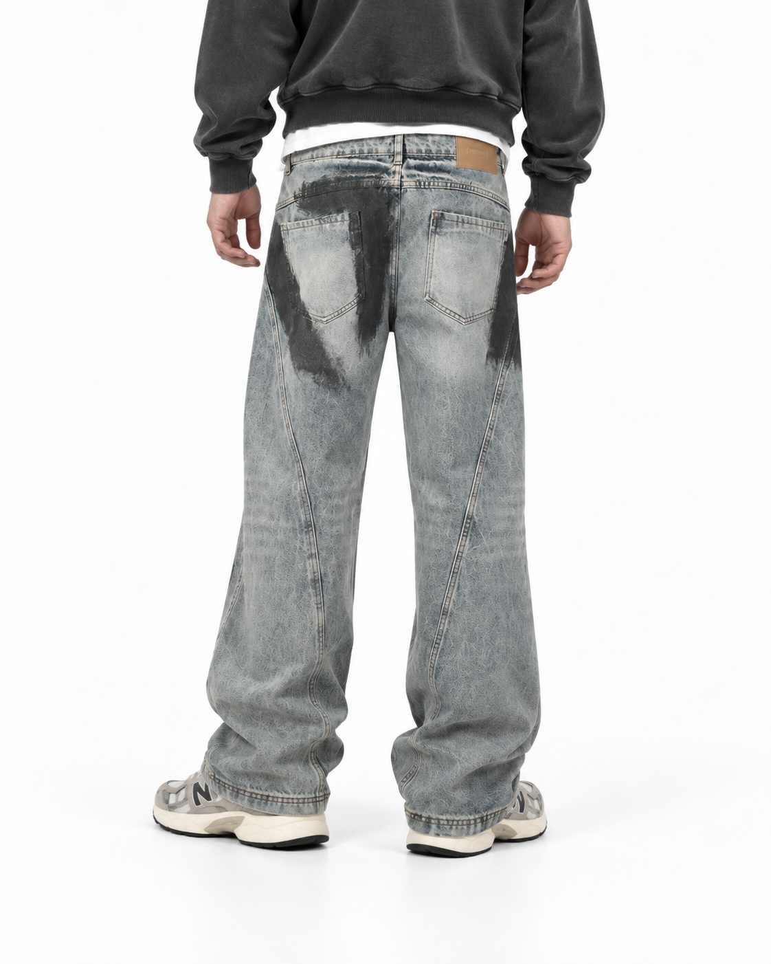 Paint-splatter wash jeans