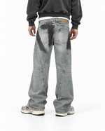 Paint-splatter wash jeans