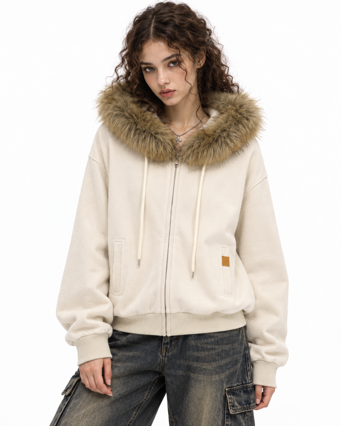 Hooded sweatshirt jacket