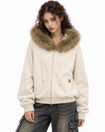 Hooded sweatshirt jacket