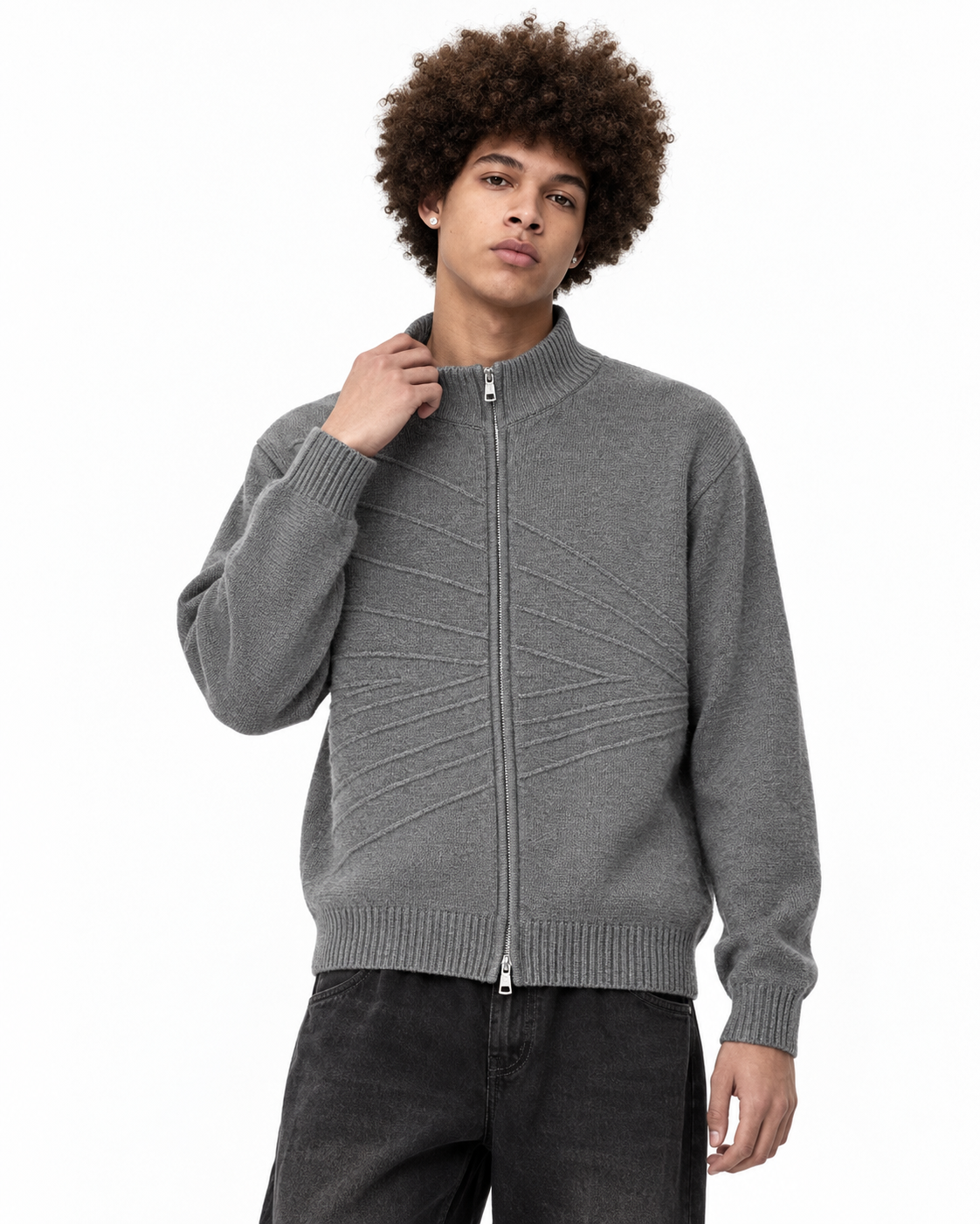 Casual zip-up sweater