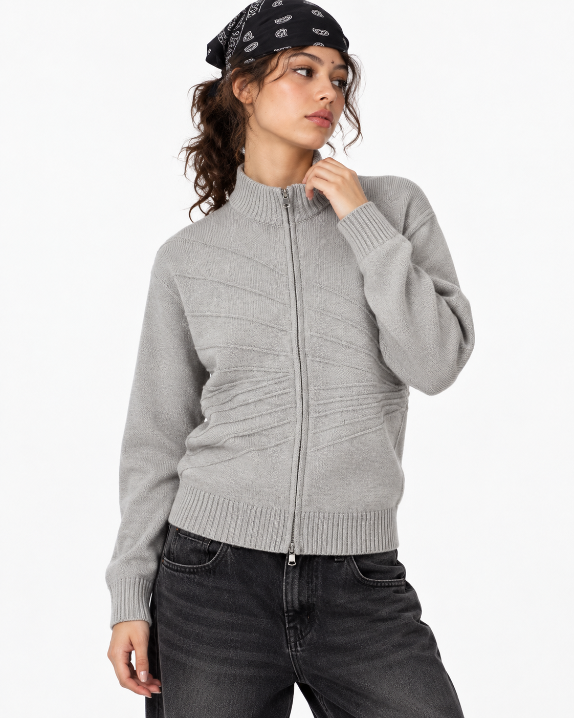 Casual zip-up sweater