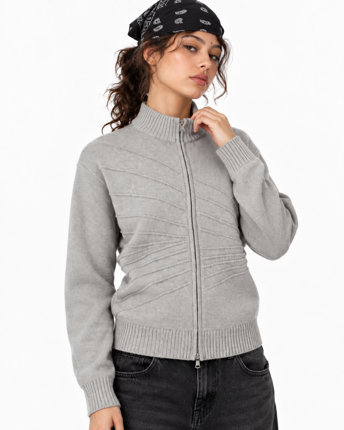 Casual zip-up sweater