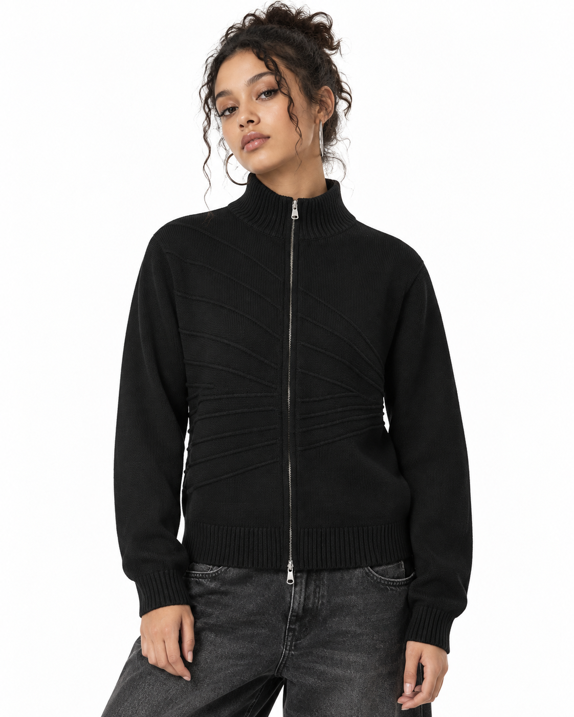 Casual zip-up sweater