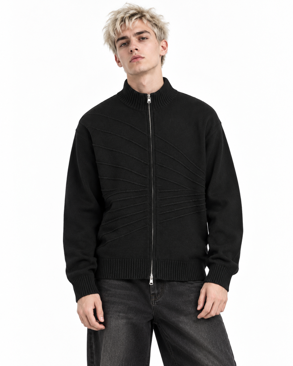 Casual zip-up sweater