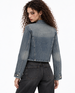 Double-breasted denim jacket