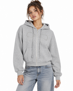 Rhinestone-embellished hooded jacket