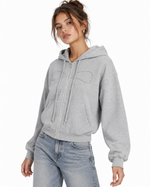 Rhinestone-embellished hooded jacket