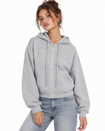 Rhinestone-embellished hooded jacket