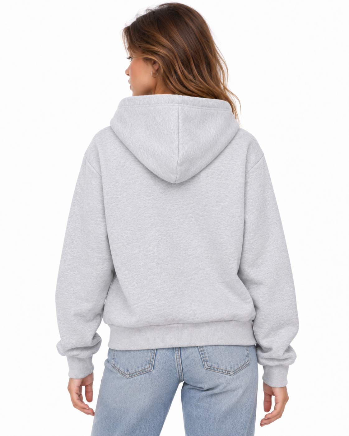Hooded jacket with large zipper