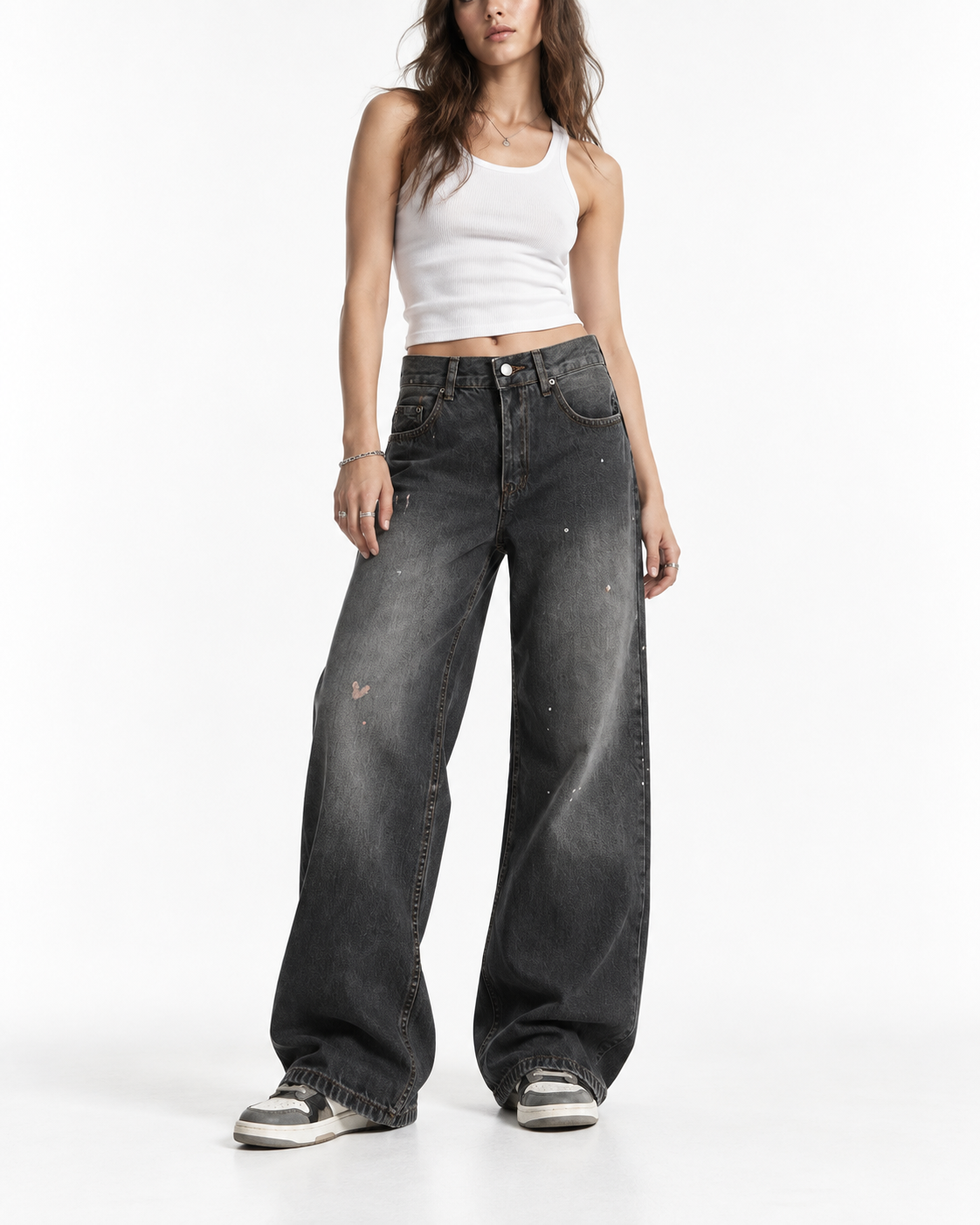 Distressed versatile trousers