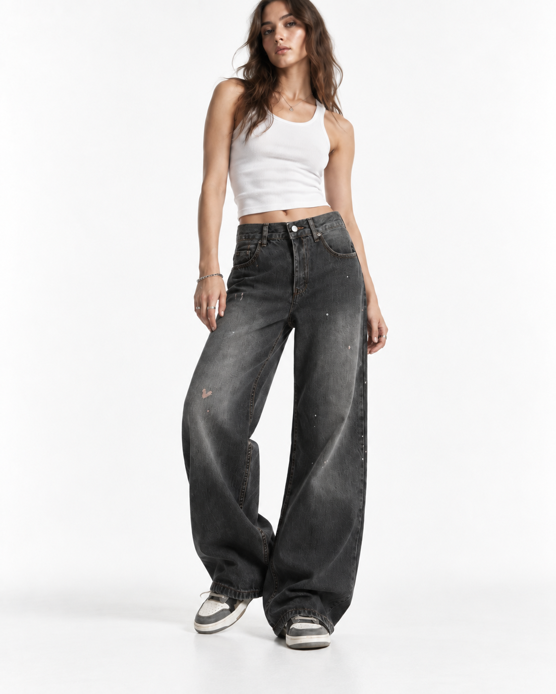 Distressed versatile trousers