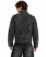 Double-breasted stand-collar jacket