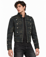 Double-breasted stand-collar jacket