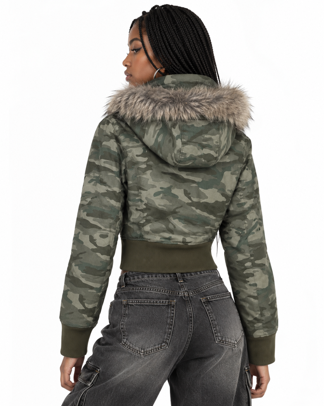 Camouflage zip-up jacket