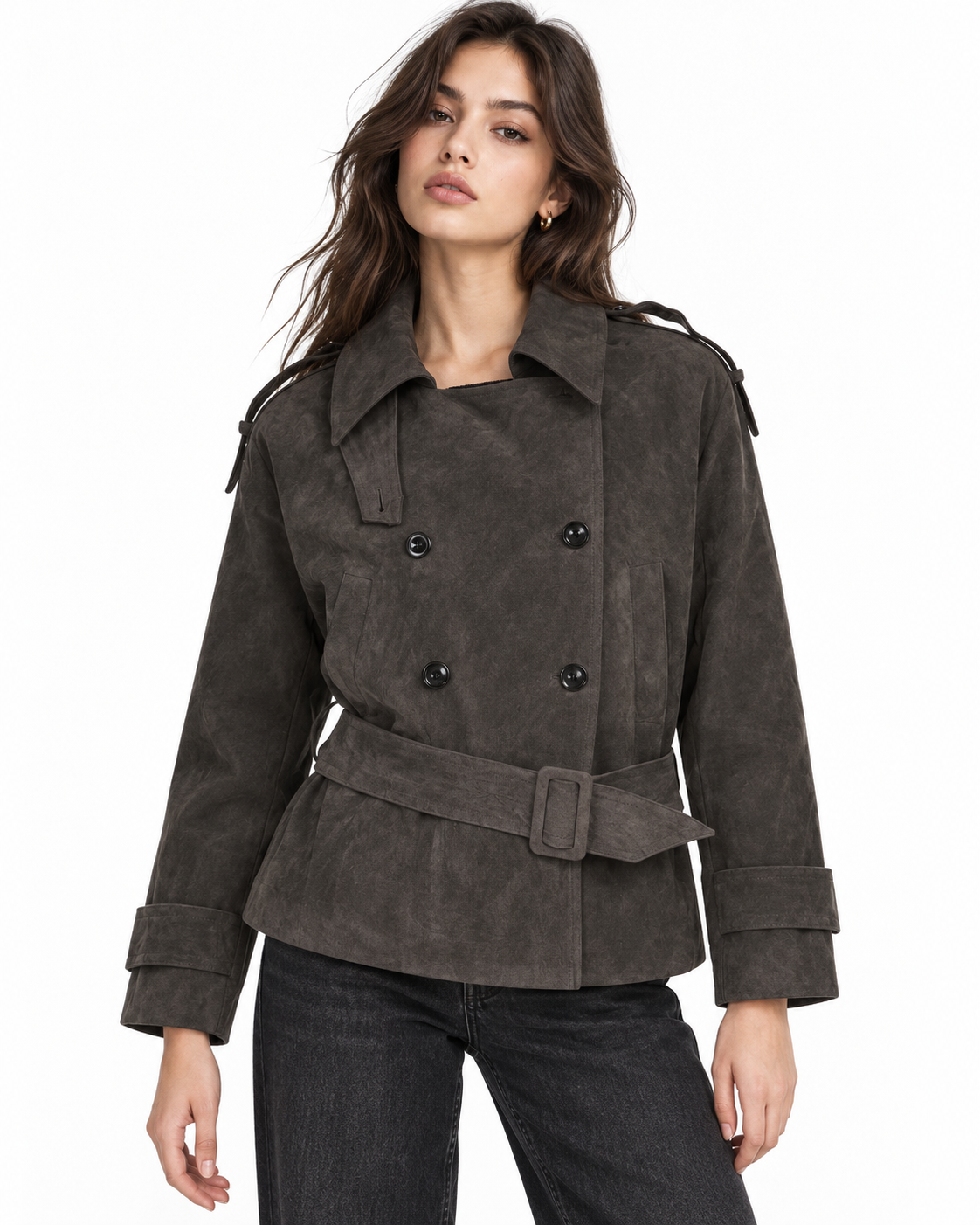 Double-breasted trench coat