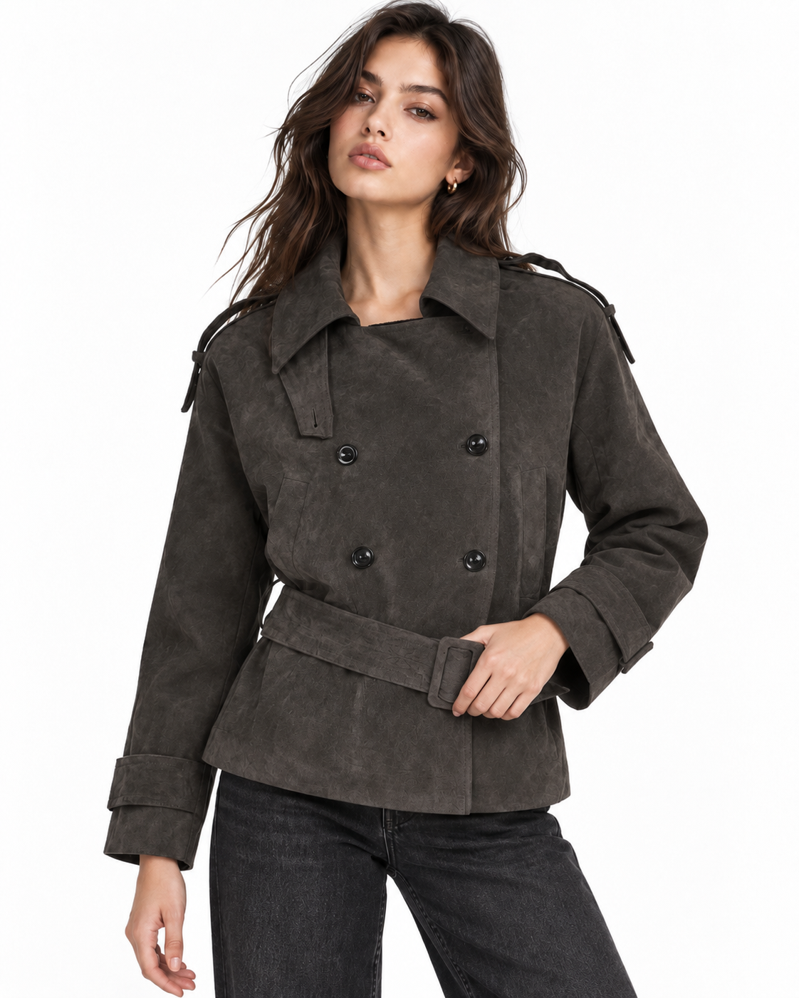 Double-breasted trench coat