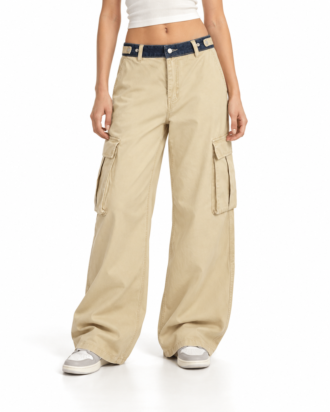 Color-block panelled cargo pants