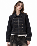 Distressed denim jacket