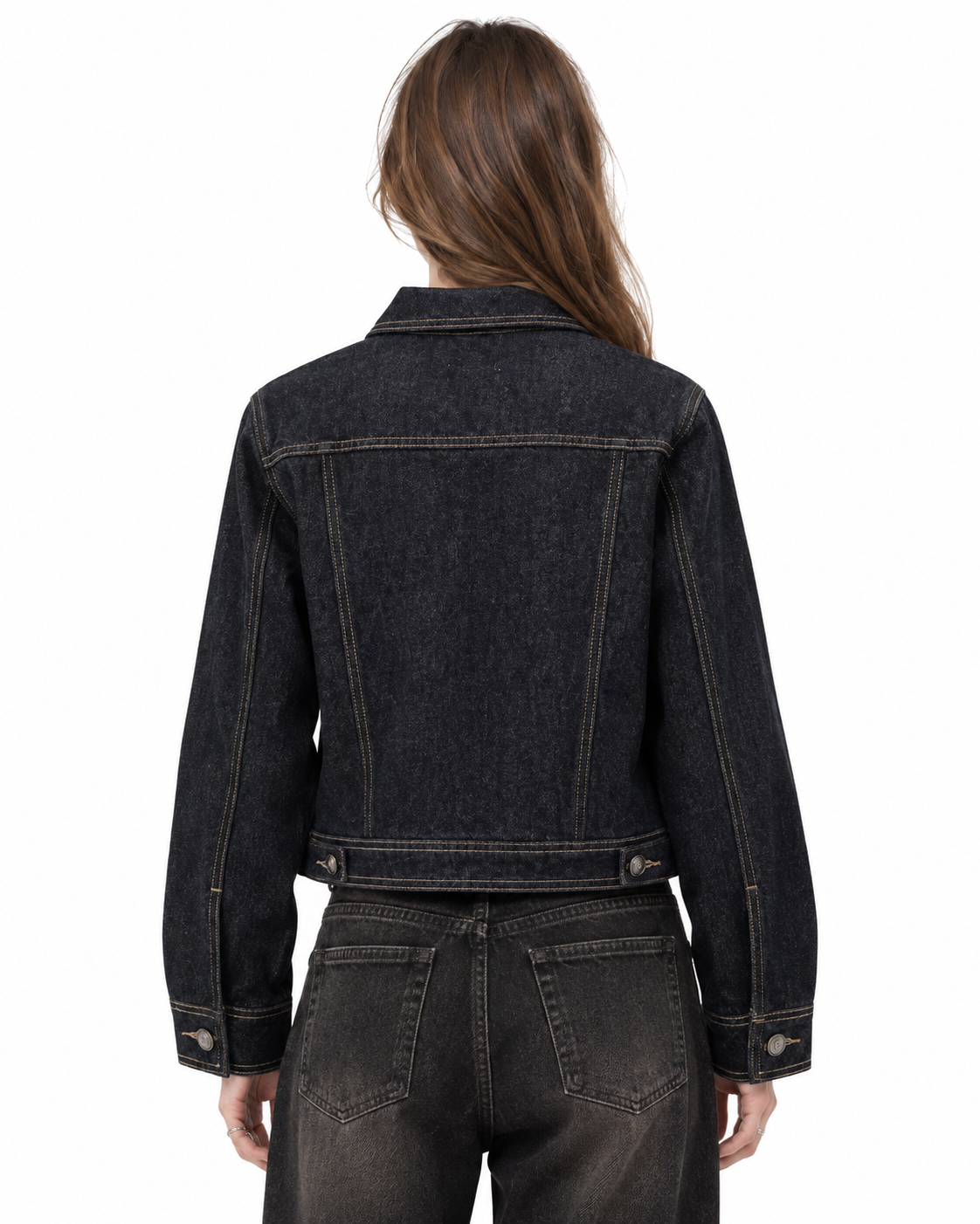 Distressed denim jacket