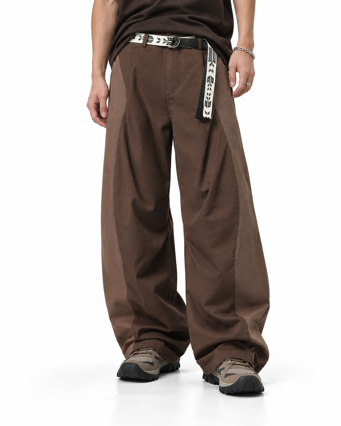 Color-block panelled trousers