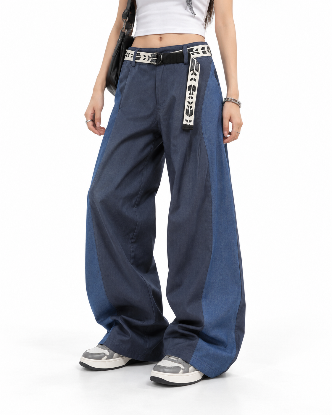 Color-block panelled trousers