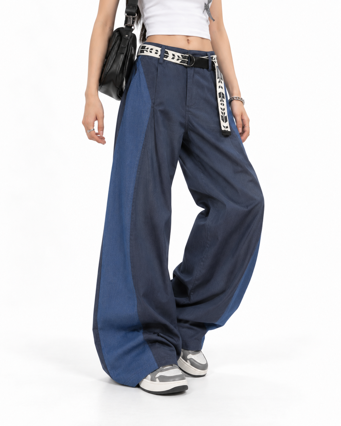 Color-block panelled trousers