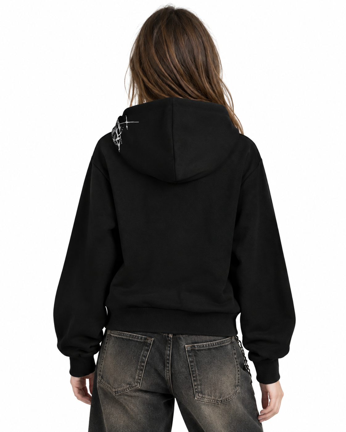 Double-breasted hooded sweatshirt